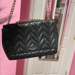 Kate Spade Black Chevron Shoulder Bag